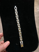 mens steel link bracelet: cool design