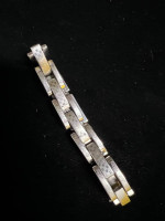 mens steel link bracelet: cool design
