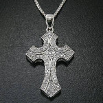 Sterling Silver & Diamond Cross Necklace