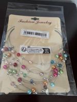 Fashion Necklace - multi-color multi-layer beads