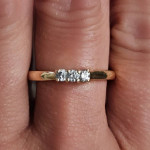 14k Gold Diamond Ring 3 Stone Past Present Future Ring