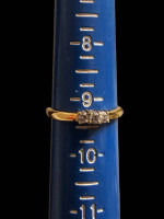 14k Gold Diamond Ring 3 Stone Past Present Future Ring