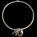 Sterling Silver 925 Italy Omega Choker & Diamond Panther Necklace
