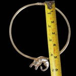 Sterling Silver 925 Italy Omega Choker & Diamond Panther Necklace