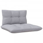 vidaXL 4-Seater Patio Sofa with Gray Cushions Solid Pinewood