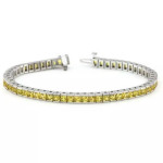 Yellow sapphire, tennis bracelet