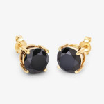 Natural black diamond 6.71 tcw pendant, stud earrings