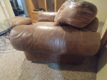LEATHER SLEEPER SOFA, CHAIR AND OTTOMAN FOR SALE
