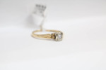 14K Two Tone Diamond Solitaire Engagement Ring (Size 7) .10 CTW