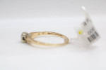14K Two Tone Diamond Solitaire Engagement Ring (Size 7) .10 CTW