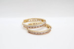 14k Three Tone Gold Hoop Earrings