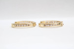 14k Three Tone Gold Hoop Earrings