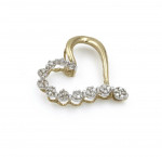 10K Gold LOVE Diamond Heart Pendant