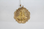 10K Yellow Gold Religious Round Jesus Charm (4.0 Grams)