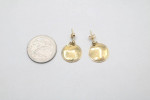 18K Yellow Gold Fancy Round Earrings (1.8 Grams)