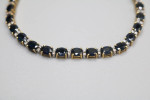 18K Yellow Gold Oval Cut Natural Sapphire and Diamond Tennis Bracelet