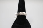 14K White Gold Diamond Band Ring (Size 12)