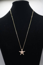 14K Yellow Gold Box Style Chain with Diamond Star Charm (0.35 CTW)