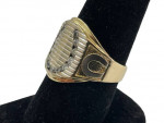 14K 2 Tone Gold Pave Horseshoe Men's Ring (Size 10 1/2)
