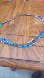 Handmade glass blown one of a kind necklace