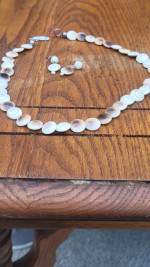 Very nice shell necklace and earrings set