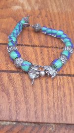 Beautiful metal and glassblown bracelet
