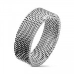 Brand New Stainless Steel Flexible Mesh Ring band Sizes 6 and 7