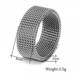 Brand New Stainless Steel Flexible Mesh Ring band Sizes 6 and 7