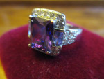 925 Amethyst Silver Ring size 6