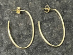 14K Gold large Oval Hoop style earrings