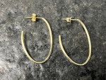 14K Gold large Oval Hoop style earrings