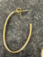 14K Gold large Oval Hoop style earrings