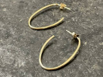 14K Gold large Oval Hoop style earrings