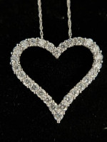 Beautiful 14K White Gold an 1 Carat Quality Diamond Necklace/Pendant
