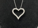 Beautiful 14K White Gold an 1 Carat Quality Diamond Necklace/Pendant