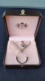 JUICY COUTURE Silver Necklace with Heart Charm New in Box Retired