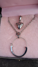 JUICY COUTURE Silver Necklace with Heart Charm New in Box Retired