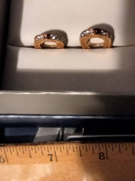 HOOP EARRINGS(*1 CARAT WT) CUBIC ZIRCONIA/18CARAT GO OVER STERLING $60