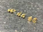 14K Gold earring pair complete with backs