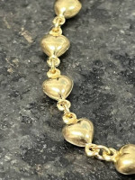 Beautiful 14K Gold mini Hearts Bracelet