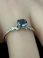 Sterling Silver and Amethyst Gemstone Solitaire Ring