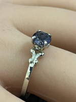 Sterling Silver and Amethyst Gemstone Solitaire Ring