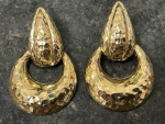 Beautiful 14K Gold Dangle style hammered earrings