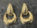 Beautiful 14K Gold Dangle style hammered earrings
