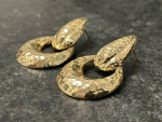 Beautiful 14K Gold Dangle style hammered earrings