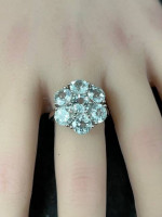 Beautiful .925 Sterling Silver & 5ct Natural Aquamarine Gemstone Ring