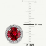 NEW! Ruby and white sapphire earrings in sterling silver