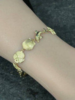 Beautiful, Unique 14K Gold Sea Shells, Star Fish and Dolphins Bracelet