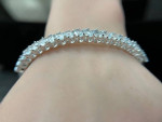 Beautiful Sterling Silver & 9.66 ct Natural Aquamarine Bangle Bracelet