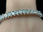 Beautiful Sterling Silver & 9.66 ct Natural Aquamarine Bangle Bracelet